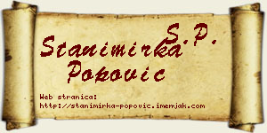 Stanimirka Popović vizit kartica